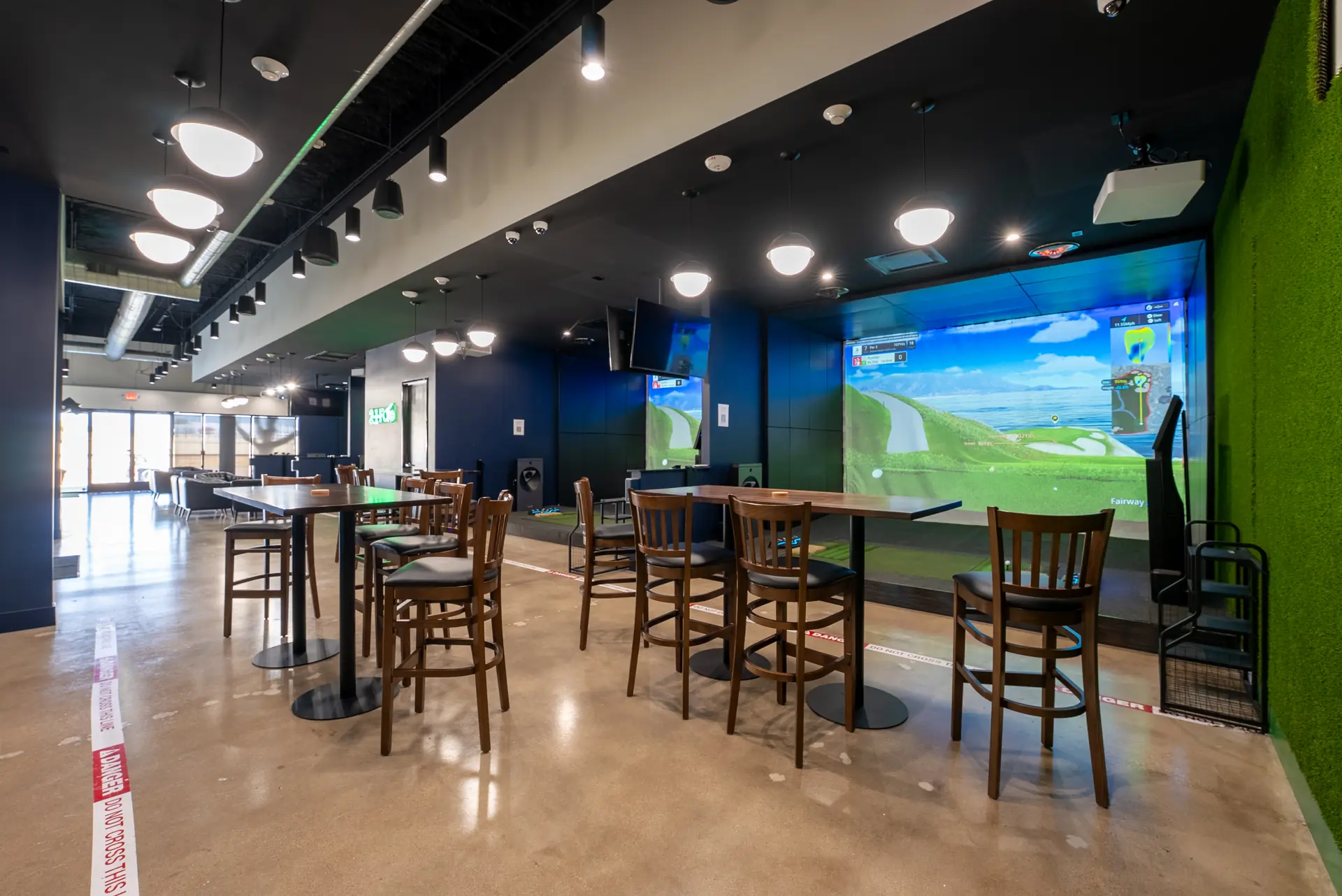Golfzon NX simulator bays at 2-1-Fore Golf in Richardson